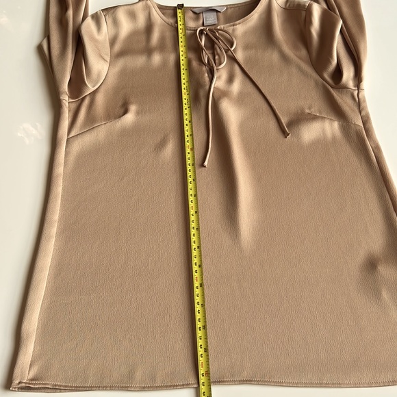 H&M Oversized Tie-top Blouse softly draped satin unique champagne gold-m… - Picture 5 of 8